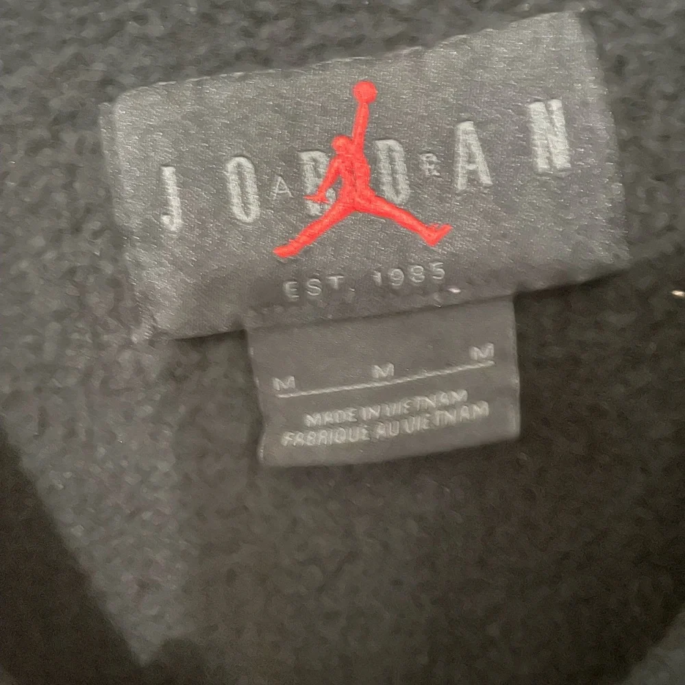 Jordan Jumpman Black Embroidered plaid logo Long Sleeve black Fleece sweatshirt